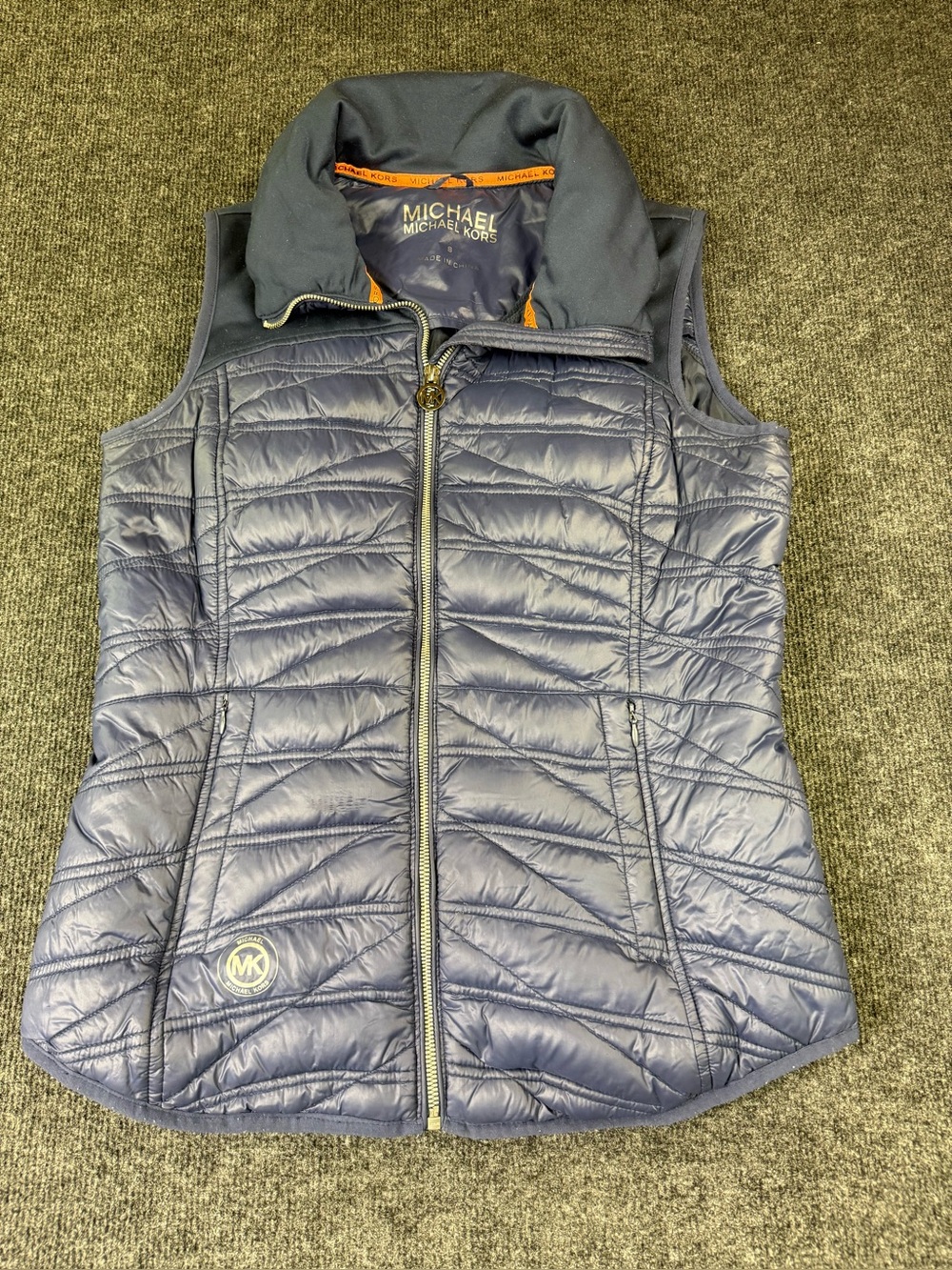 Michael Kors Kids Womens Navy Quilted Puffer Vest